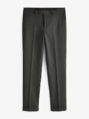 Green Tailored Fit Herringbone Suit Trousers - Image 6 of 9
