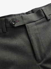 Green Tailored Fit Herringbone Suit Trousers - Image 7 of 9