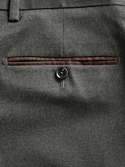 Green Tailored Fit Herringbone Suit Trousers - Image 8 of 9