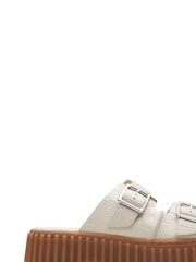 Clarks Cream Interest Torhill Slide Sandals - Image 1 of 7