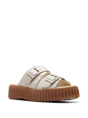 Clarks Cream Interest Torhill Slide Sandals - Image 3 of 7
