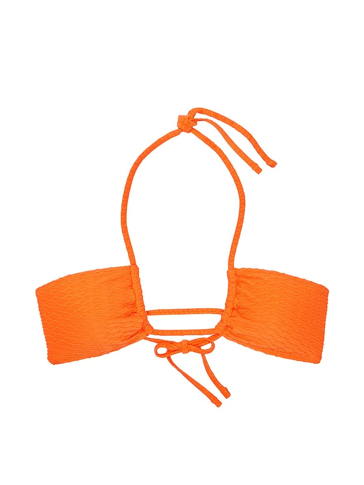Victoria's Secret Sunset Orange Fishnet Cross Over Swim Bikini Top - Image 1 of 2