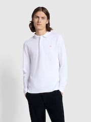 Weiß - Farah Blanes Langärmeliges Polo-Shirt - Bild 1 von 5