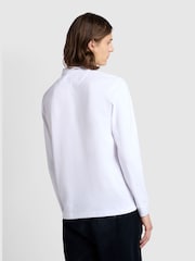 Weiß - Farah Blanes Langärmeliges Polo-Shirt - Bild 3 von 5
