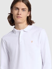 Weiß - Farah Blanes Langärmeliges Polo-Shirt - Bild 4 von 5