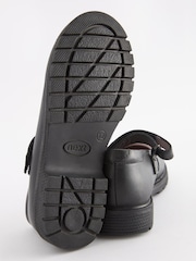 Black Standard Fit (F) School Leather Chunky Mary Jane Shoes - Image 6 of 6