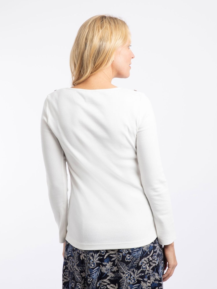 Weird Fish Cream Maine Ribbed Outfitter T-Shirt - Image 2 of 7 Weird Fish Cream Maine Ribbed Outfitter T-Shirt - Image 2 of 7