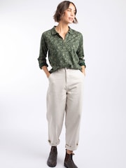 Зелений - Weird Fish Rosalie Printed Jersey Polo Shirt - Image 2 of 5