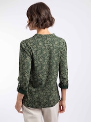 Зелений - Weird Fish Rosalie Printed Jersey Polo Shirt - Image 3 of 5
