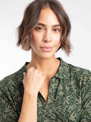 Зелений - Weird Fish Rosalie Printed Jersey Polo Shirt - Image 4 of 5