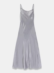 Mint Velvet Metallisk Satin Maxiklänning - Bild 6 av 7