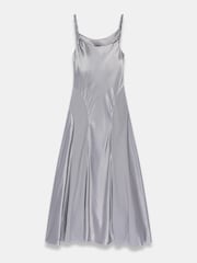 Mint Velvet Metallisk Satin Maxiklänning - Bild 7 av 7