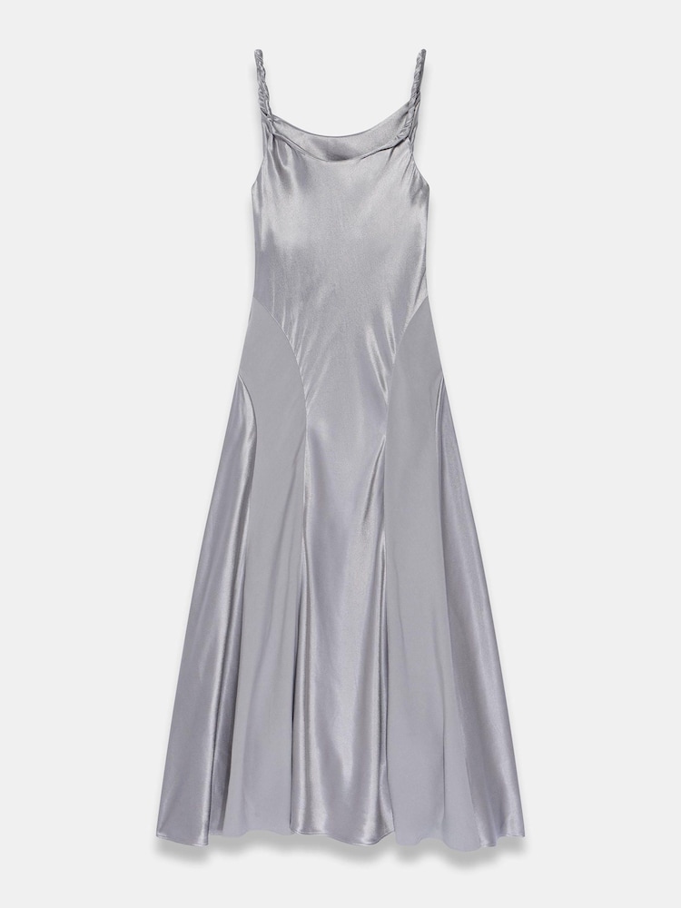 Mint Velvet Metallisk Satin Maxiklänning - Bild 7 av 7