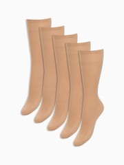 Nue - Chaussettes à hauteur de genou 20 Denier 5 Paquet - Image 1 de 10