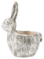 Gallery Home White Distressed Large Bunny Pot - Image 4 of 7
