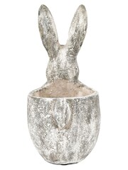Gallery Home White Distressed Large Bunny Pot - Image 6 of 7