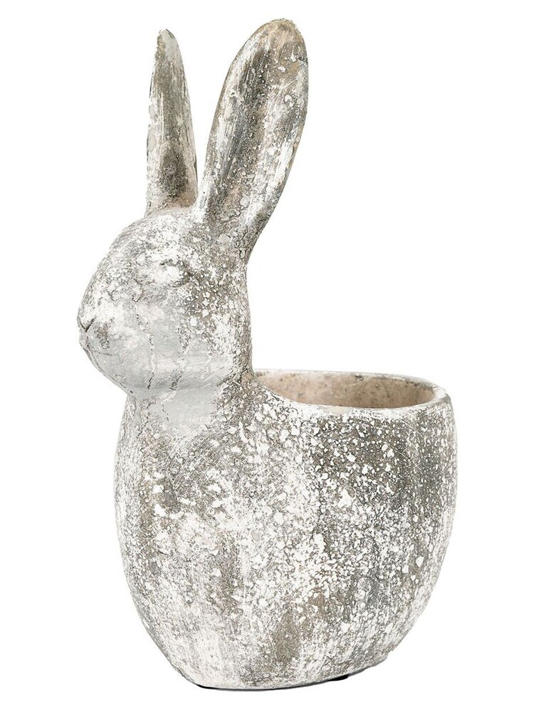 Gallery Home White Distressed Large Bunny Pot - Image 7 of 7