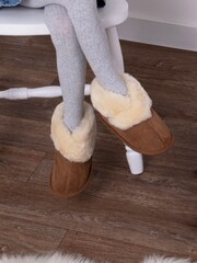 Just Sheepskin™ Brown Childrens Classic Slippers - Image 1 of 5