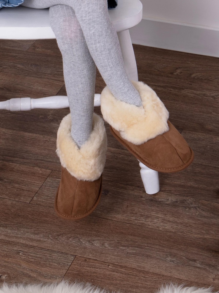 Just Sheepskin™ Brown Childrens Classic Slippers - Image 1 of 5