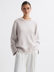 Reiss Grey Laura Wool-Cashmere Casual Fit Jumper - Image 1 of 6