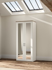 Wiemann White Truro Double Mirror Semi Fitted Wardrobe - Image 1 of 4