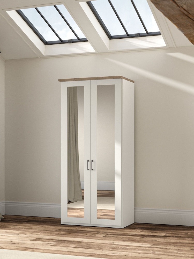 Wiemann White Truro Double Mirror Semi Fitted Wardrobe - Image 1 of 4