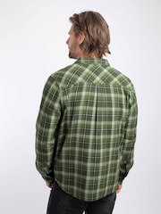 Weird Fish Green Broxton Long Sleeve Herringbone Check Shirt - Image 2 of 7