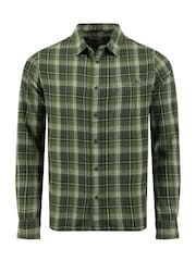 Weird Fish Green Broxton Long Sleeve Herringbone Check Shirt - Image 6 of 7