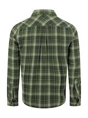 Weird Fish Green Broxton Long Sleeve Herringbone Check Shirt - Image 7 of 7