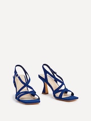 Linzi Blue Liberty Open Toe Strappy Heeled Sandals With Flared Stiletto - Image 3 of 5