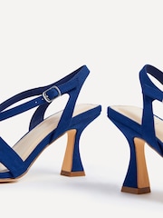Linzi Blue Liberty Open Toe Strappy Heeled Sandals With Flared Stiletto - Image 4 of 5