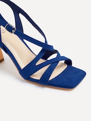Linzi Blue Liberty Open Toe Strappy Heeled Sandals With Flared Stiletto - Image 5 of 5
