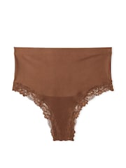 Victoria's Secret Mousse Nude Lace Trim Thong Shaping Knickers - Image 1 of 1