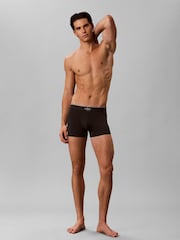Calvin Klein Grey Graphic Monogram Cotton Stretch Trunks 3 Pack - Image 3 of 6