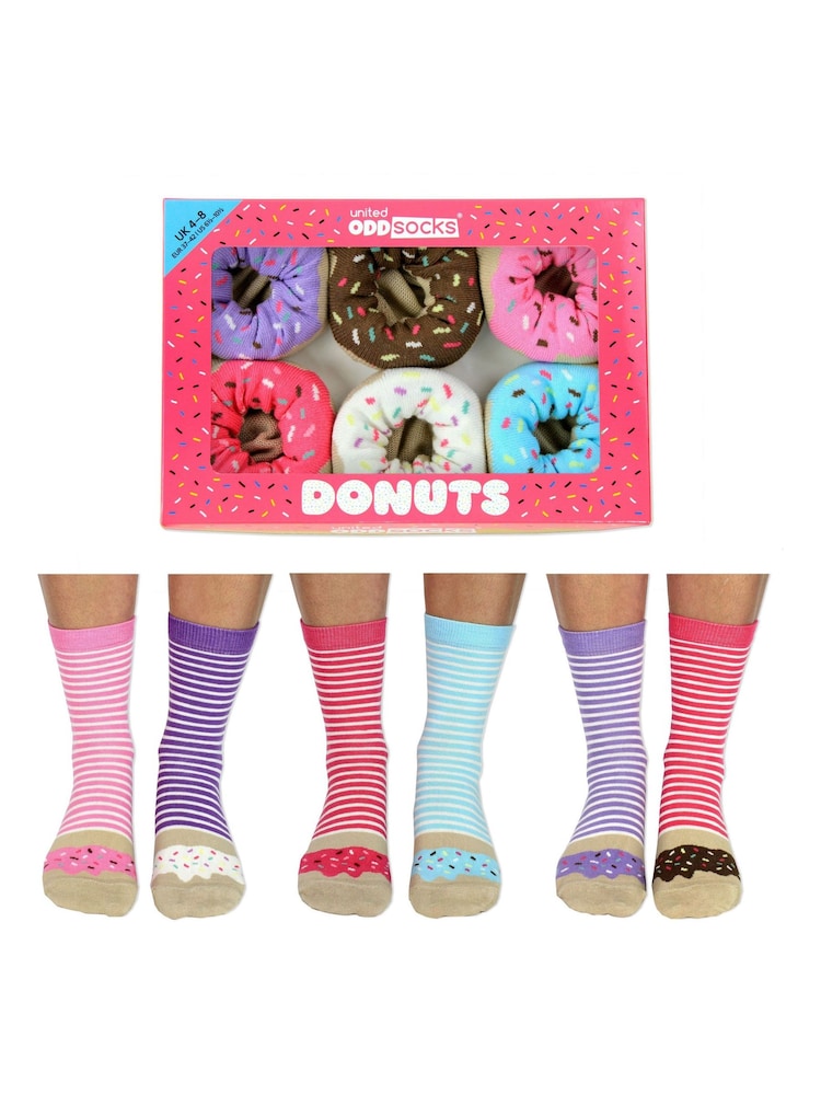 United Odd Socks Multi Stripe Donut Donuts Socks - Image 1 of 4