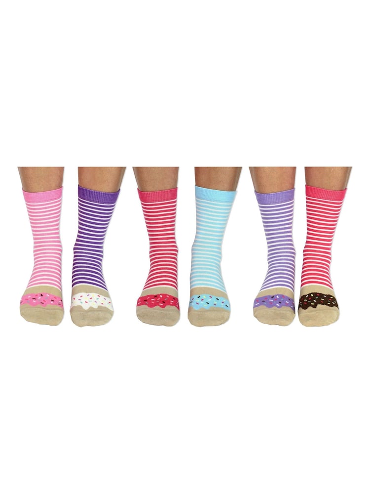 United Odd Socks Multi Stripe Donut Donuts Socks - Image 2 of 4