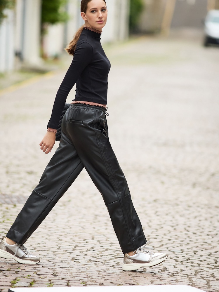 Black Long Sleeve Lettuce Edge Top - Image 2 of 5