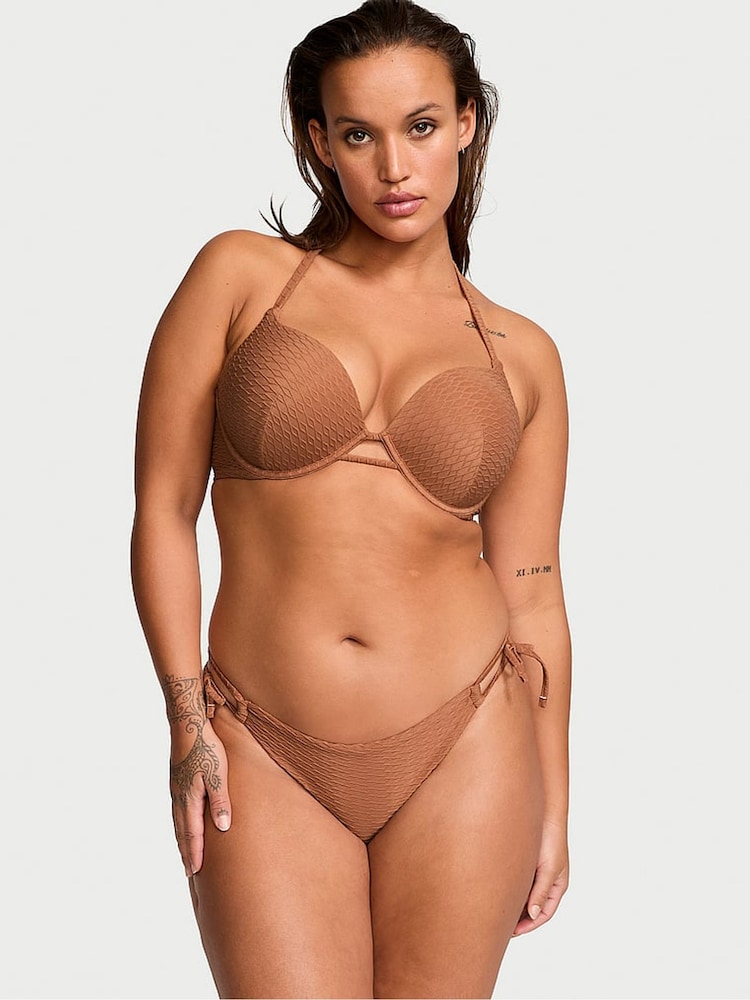 Victoria's Secret Caramel Brown Fishnet Tie Side Swim Bikini Bottom - Image 1 of 3