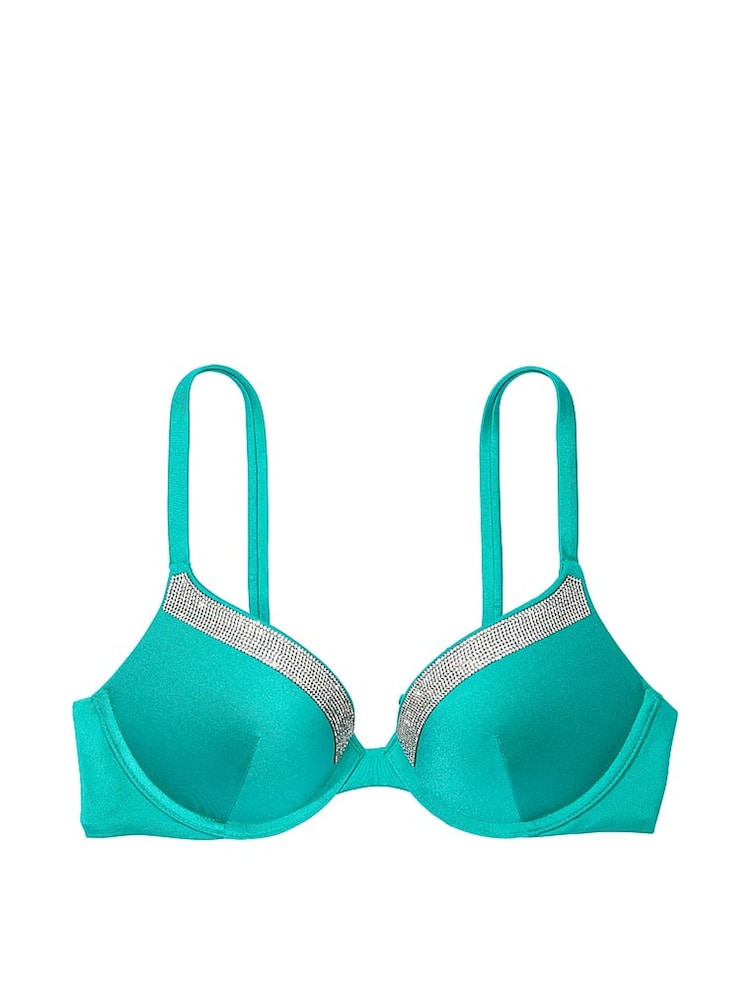 Victoria's Secret Capri Sea Blue Push Up Shine Strap Swim Bikini Top - Image 3 of 3