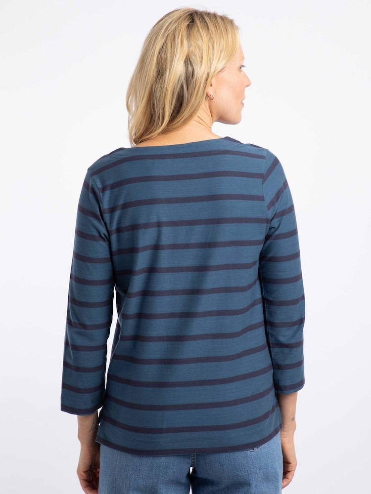 Blauschwarz - Weird Fish Saffira Jersey-Oberteil aus Baumwolle mit Streifen - Bild 2 von 7 Blauschwarz - Weird Fish Saffira Jersey-Oberteil aus Baumwolle mit Streifen - Bild 2 von 7