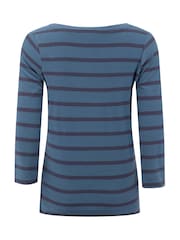 Blauschwarz - Weird Fish Saffira Jersey-Oberteil aus Baumwolle mit Streifen - Bild 7 von 7