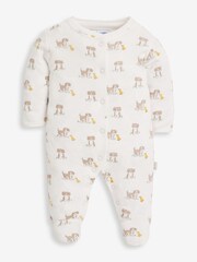 JoJo Maman Bébé White Puppy Print Sleepsuit - Image 2 of 3