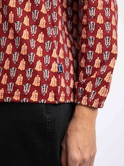 Weird Fish Orange Brooke Printed V-Neck Jersey Top - Image 5 of 7