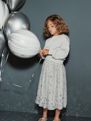 Silver Sequin Pleated Midi Skirt (3-16yrs) - Image 1 of 7