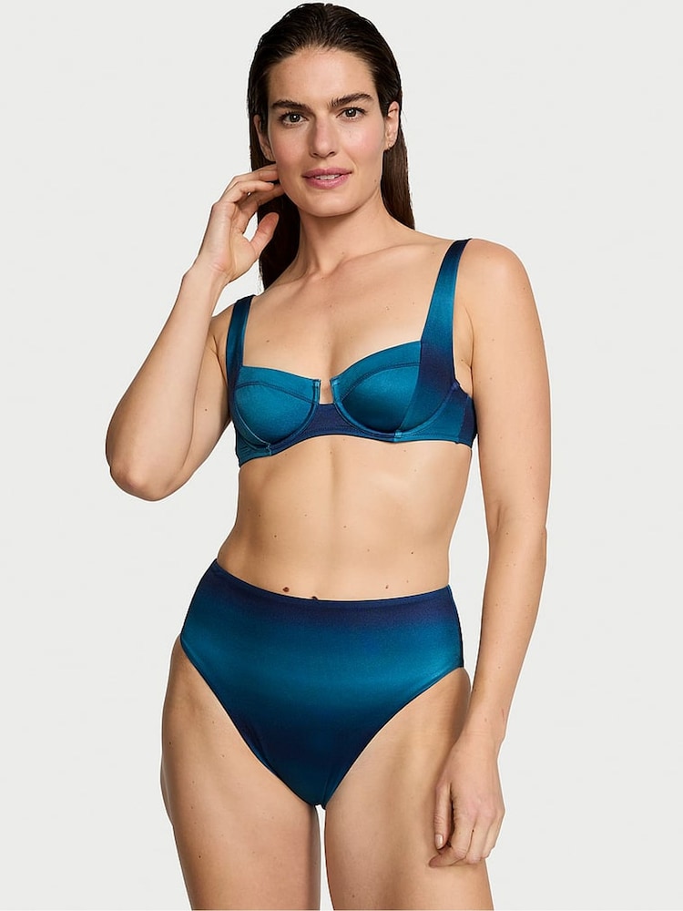 Victoria's Secret Blue Ombre High Waisted Swim Bikini Bottom - Image 1 of 3