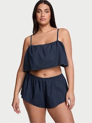 Victoria's Secret Noir Navy Blue Eyelet Cami Set - Image 1 of 3