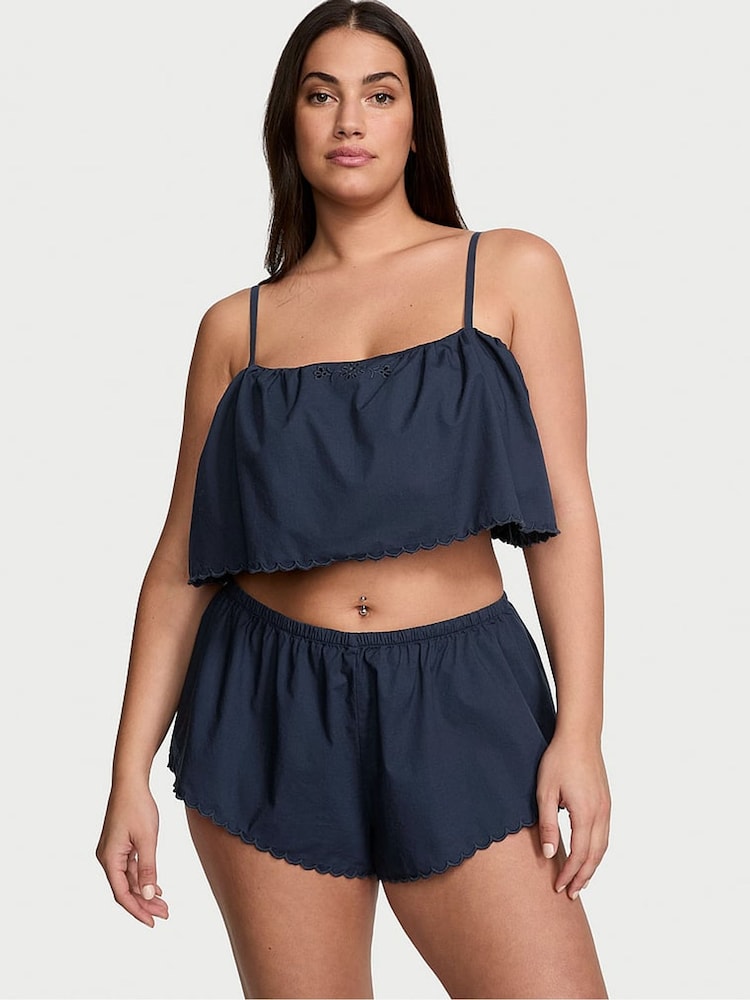 Victoria's Secret Noir Navy Blue Eyelet Cami Set - Image 1 of 3