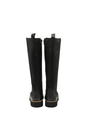 Ravel Black Dark Leather Knee High Chelsea Boots - Image 3 of 4