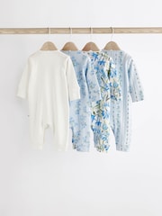 Blue Baby 100% Cotton Footless Sleepsuits 4 Pack (0mths-3yrs) - Image 2 of 9