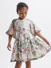 Estampado marfil - Vestido con mangas acampanadas y estampado floral Marnie de Reiss - Imagen 1 de 7